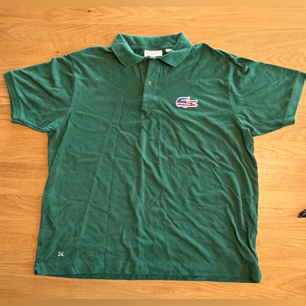 Lacoste Men's Green Polo with Large Croc Logo - Picture 2 of 8